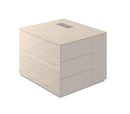 Тумба опорная обвязка YN, фасады GS, правая NZ-0212.YN.GS.R