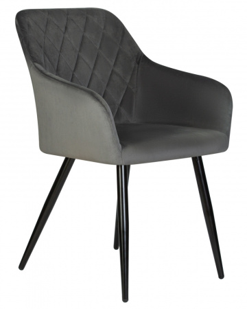 Стул для кухни DOBRIN ROBERT, черные матовые ножки, велюр V108-92 Антрацит