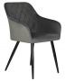 Стул для кухни DOBRIN ROBERT, черные матовые ножки, велюр V108-92 Антрацит