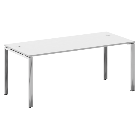 Стол рабочий руководителя на П-обр. м/к БП.СРР-5.8 Белый/Нерж. сталь