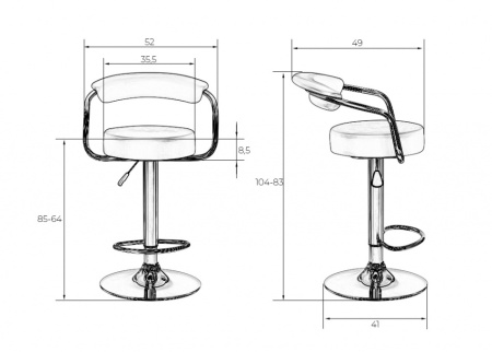 Стул барный DOBRIN MARTA, белый Стул барный DOBRIN MARTA, белый
