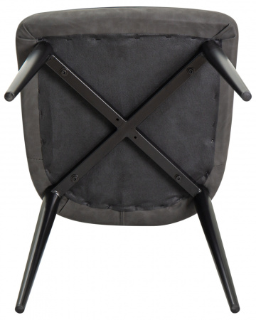 Стул для кухни DOBRIN KEVIN, черные матовые ножки, Сиденье серая ткань FC-09, Спинка антрацит кожзам RU-08