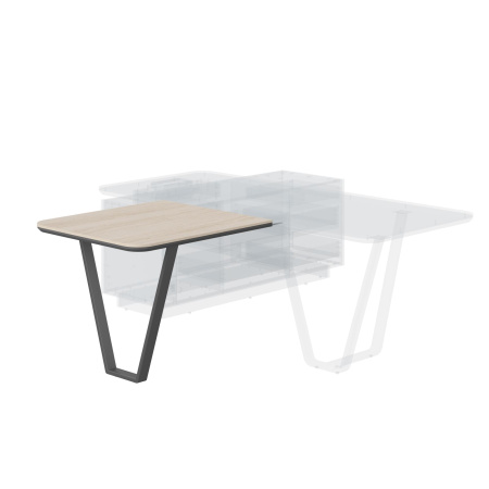 Стол приставной СФ-573409.1 Дуб светлый/Черный графит