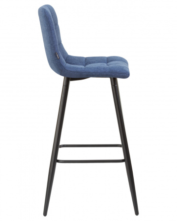 Стул барный DOBRIN NICOLE, черные матовые ножки, синяя ткань (UF860-14B)