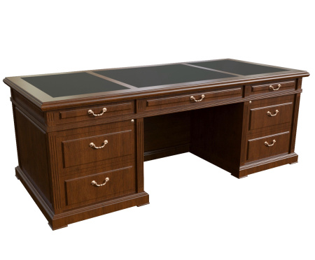 Стол письменный 220, 7 ящиков. темный орех. 220*100*80