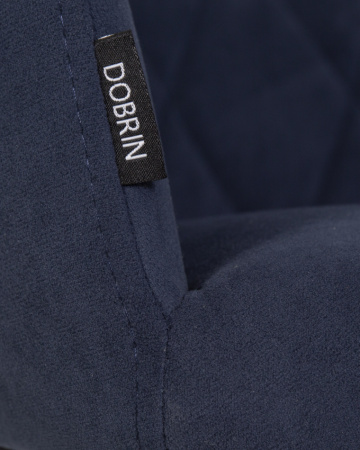 Стул для кухни DOBRIN ROBY, ЭМАЛЬ ЧЕРНЫЙ МУАР велюр Catania Dark Blue