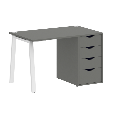 Стол письменный VR.SP-3-118.4.A Металлик/Белый металл