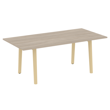 Стол переговорный OW.PRG-19 Дуб аттик/Дуб светлый/Белый металл 1980*980*750