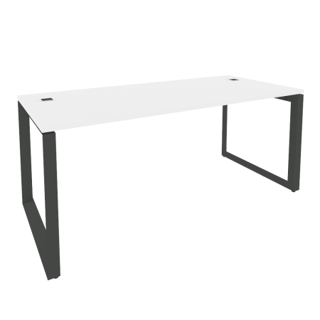 Стол рабочий руководителя на О-образном м/к O.MO-SRR-5.8 Белый бриллиант/Антрацит металл 1780*800*750