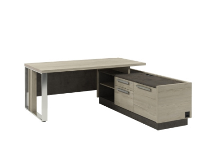 Стол Z-418пр.1000 правый с блоком розеток. Размер: 1800*900/2030*750 мм