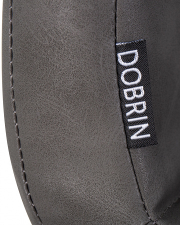 Стул для кухни DOBRIN MARK, черные ножки, серая антрацитовая винтажная экокожа (RU-08)