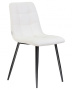 Стул для кухни DOBRIN ALEX, черные матовые ножки, белая экокожа (P-02)