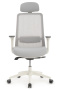 Кресло WORK W-218C white Светло-серый пластик/Светло-серая сетка 65-64-113-123