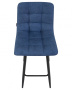 Стул барный DOBRIN NICOLE, черные матовые ножки, синяя ткань (UF860-14B)