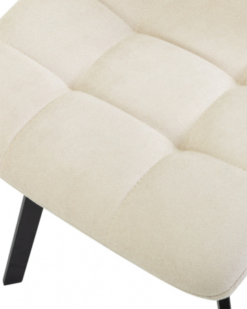 Стул для кухни DOBRIN ALEX SQUARE, черные матовые ножки, кремовая ткань (UF860-01B)