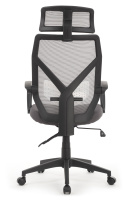 Кресло OLIVER W-203AC Чёрный пластик/Серая сетка 64-64-115*123