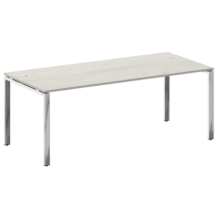 Стол рабочий руководителя на П-обр. м/к БП.СРР-6.9 Дуб наварра/Нерж. сталь