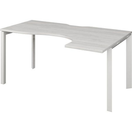 Стол эргономичный правый на металлокаркасе НТМП.П-060.ПР Сосна винтер/Белый