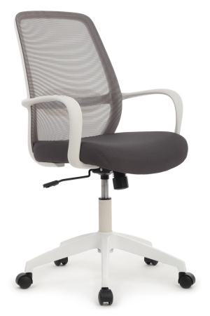 Кресло Fast W-207 white plastic Белый пластик/Серая сетка 60-62-97*105