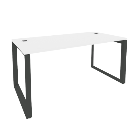 Стол рабочий руководителя на О-образном м/к O.MO-SRR-4.8 Белый бриллиант/Антрацит металл 1580*800*750