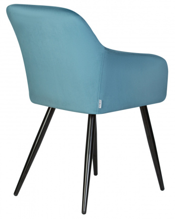 Стул для кухни DOBRIN ROBERT, черные матовые ножки, велюр V108-108 Морская волна