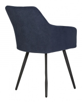 Стул для кухни DOBRIN ROBY, ЭМАЛЬ ЧЕРНЫЙ МУАР велюр Catania Dark Blue