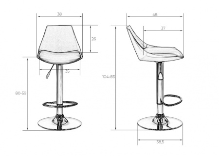 Стул барный DOBRIN ROCKY, белый