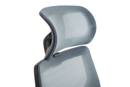 Кресло OLIVER W-203AC Чёрный пластик/Синяя сетка 64-64-115*123