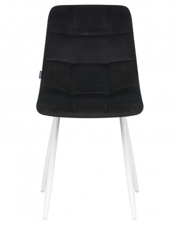 Стул для кухни DOBRIN ALEX, белые ножки, черный велюр (V108-77)