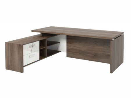 Стол FI-121L.GG левый. Фурнитура INOX. Размер: 2100*1800*750 мм