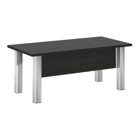 Стол руководителя M-LT.D-18.1 Суар тёмный/Нерж. сталь 1800*900*750